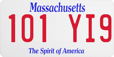 MA license plate 101YI9