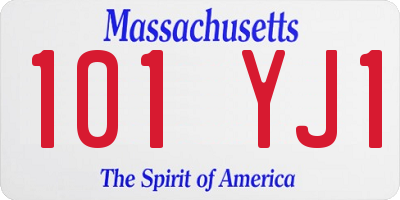 MA license plate 101YJ1