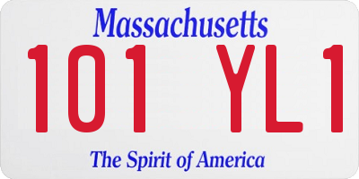 MA license plate 101YL1