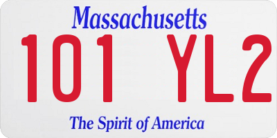 MA license plate 101YL2
