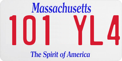 MA license plate 101YL4