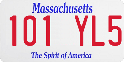 MA license plate 101YL5