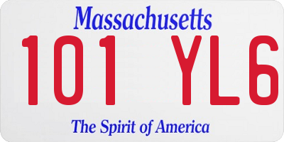MA license plate 101YL6