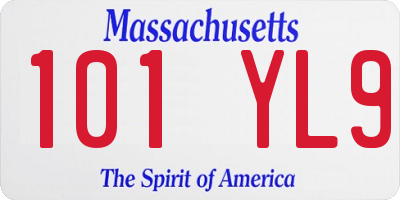 MA license plate 101YL9