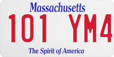 MA license plate 101YM4