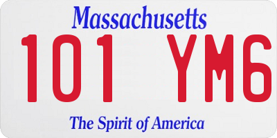 MA license plate 101YM6