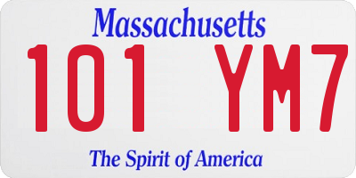 MA license plate 101YM7