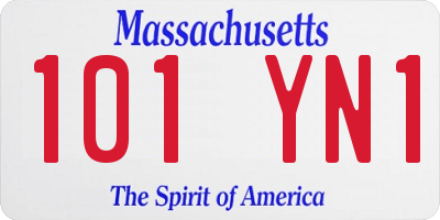 MA license plate 101YN1