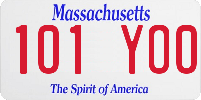 MA license plate 101YO0