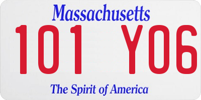 MA license plate 101YO6