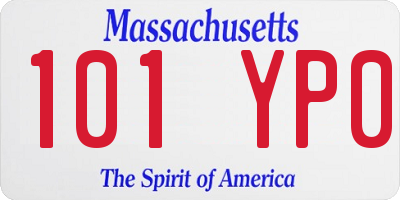 MA license plate 101YP0