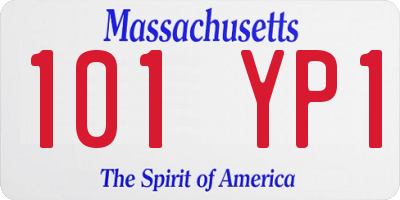 MA license plate 101YP1