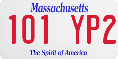 MA license plate 101YP2