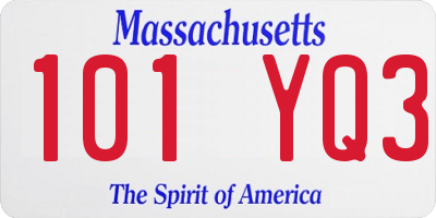MA license plate 101YQ3