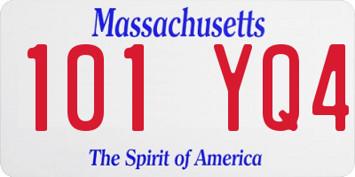 MA license plate 101YQ4