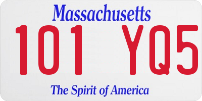 MA license plate 101YQ5