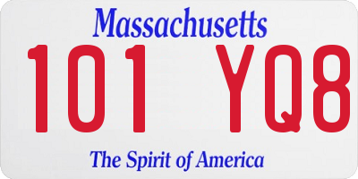 MA license plate 101YQ8