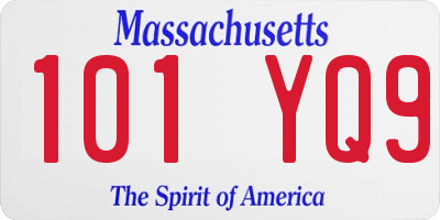 MA license plate 101YQ9