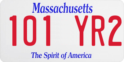 MA license plate 101YR2