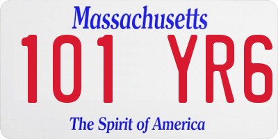 MA license plate 101YR6