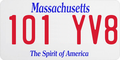 MA license plate 101YV8