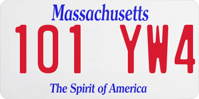 MA license plate 101YW4