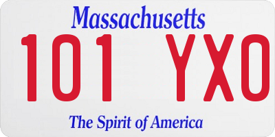 MA license plate 101YX0