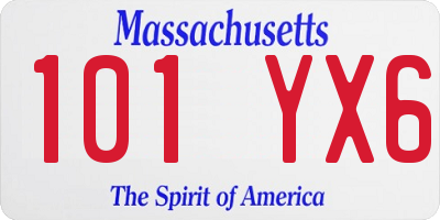 MA license plate 101YX6