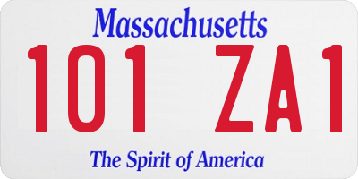 MA license plate 101ZA1