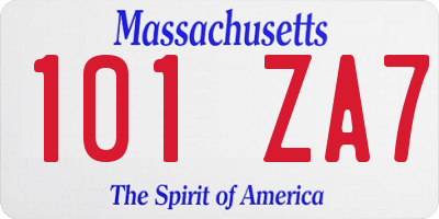 MA license plate 101ZA7