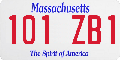 MA license plate 101ZB1