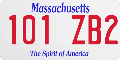 MA license plate 101ZB2