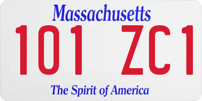 MA license plate 101ZC1