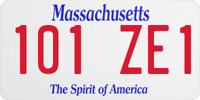 MA license plate 101ZE1