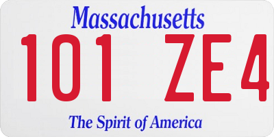 MA license plate 101ZE4