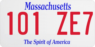 MA license plate 101ZE7