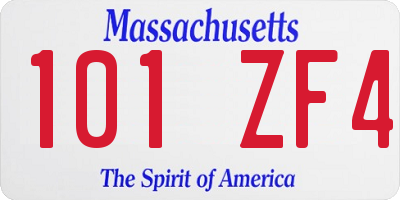 MA license plate 101ZF4