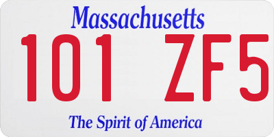 MA license plate 101ZF5