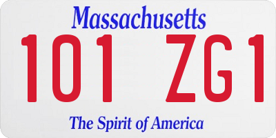 MA license plate 101ZG1