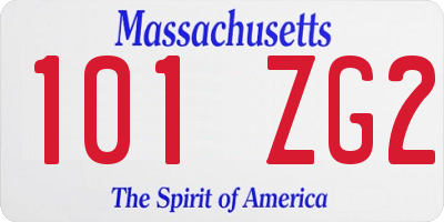 MA license plate 101ZG2