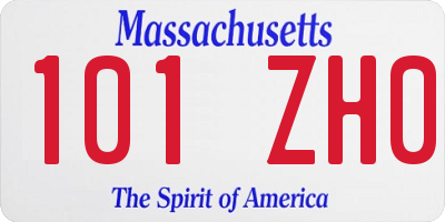 MA license plate 101ZH0