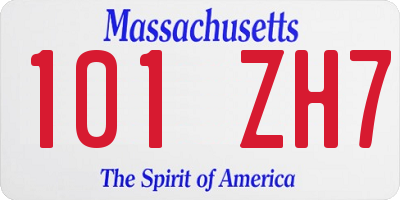 MA license plate 101ZH7
