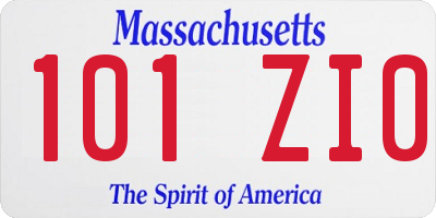 MA license plate 101ZI0