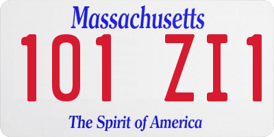 MA license plate 101ZI1