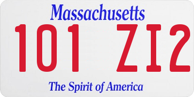 MA license plate 101ZI2