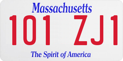 MA license plate 101ZJ1