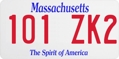 MA license plate 101ZK2