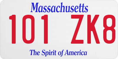 MA license plate 101ZK8