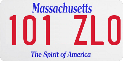 MA license plate 101ZL0