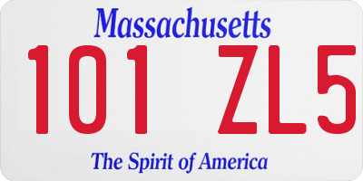 MA license plate 101ZL5